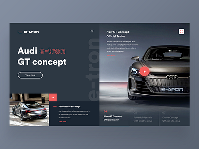 Audi e-tron GT Concept audi car concept dailyui dailyux dailywebdesign design red ui uidesign ux web webdesign website
