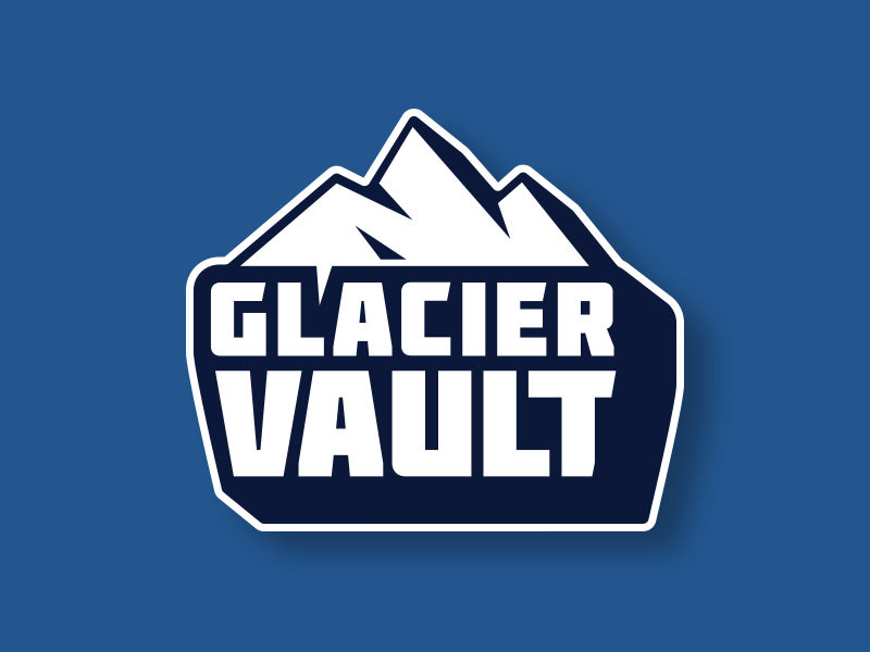 Glacier Vault blue cooler glacier mountains sticker strong vault