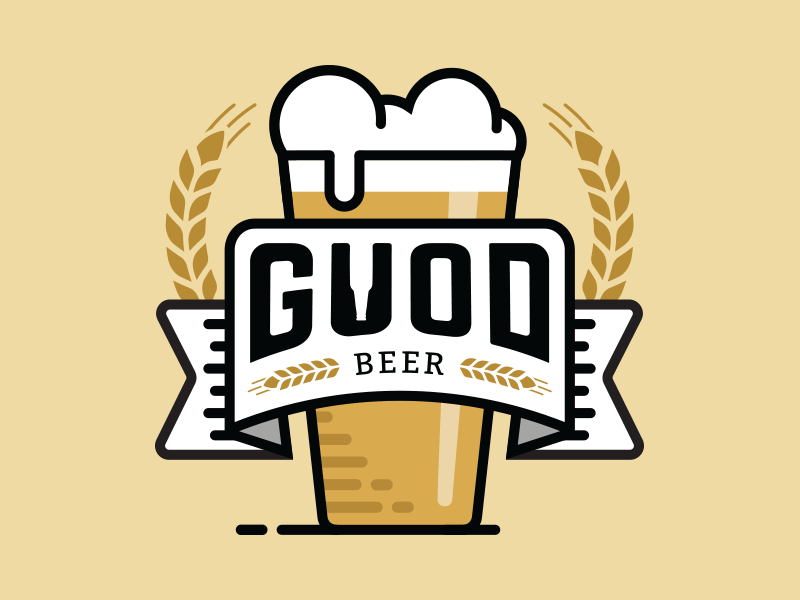 Guod Beer alcohol beer bold glass logo ribbon