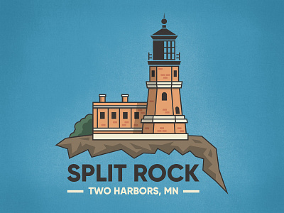 Split Rock Lighthouse flat lighthouse minnesota tho harbors vector