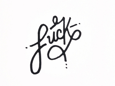 Fuck Luck hand drawn lettering ligature luck type