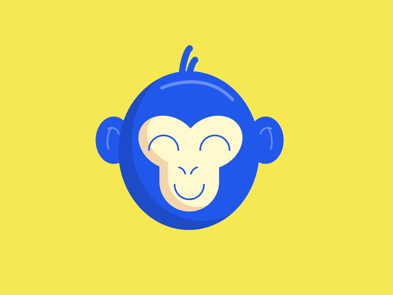 Monkey Head Nod aftereffects animation blue monkey nod yellow