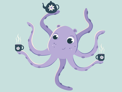 octopus v2.0 adobe illustrator flat illustration octopus vector