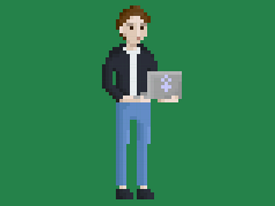 Pixelated Dasha adobe illustrator character design developer illustration pixel pixelart programmer vector