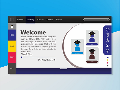 Example WebEducation - UI #6 app brend brending design education flat graphicdesign illustrator multimedia photosop template ui ux webdesign