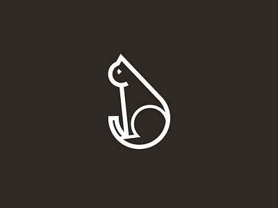 Cat mark animal cat flat line logo mark