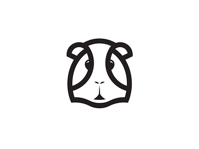 Guinea pig mark animal face flat guinea pig logo mark