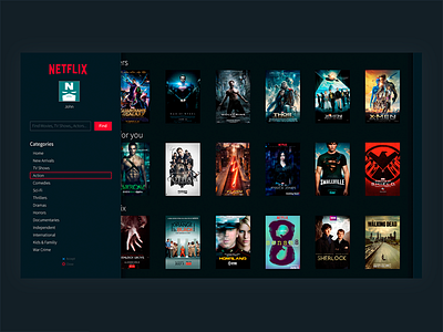 Netflix categories netflix ui ux ux design web design