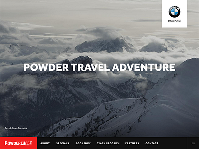 Powderchase Website boarding landingpage ski snowboarding web website winter