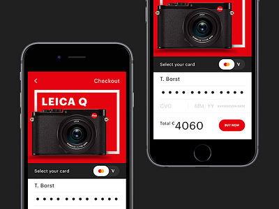 Daily UI - #002 002 app checkout credit creditcard dailyui dailyui002 form phone red ui