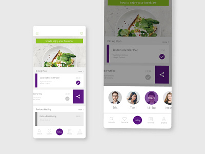 Planeat App _ Let's eat out healthy _ sharing dining plan app application branding design flat ui ux