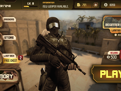 Mobile FPS Game UI Design