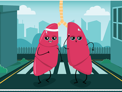 Twin Lungs animation character characterdesign illustration illustration art illustrator lungs motion graphics streets vector vector art
