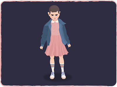 Eleven (Stranger Things) charactedesign eleven fan art fanart illustration illustration art illustrator stranger things strangerthings vector vector art