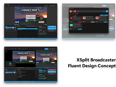 XSplit Broadcaster Fluent Design Concept