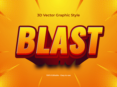 3D Blast Modern Editable Text Effect Design