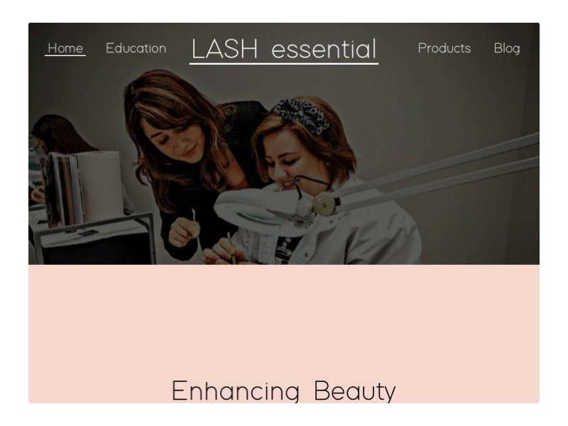 Homepage Concept For Lashessential eyelashes ux design weblayout