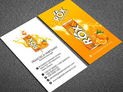 Rox Energy Drink business card design drink energy rox