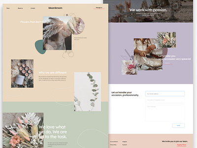 BloomBroom dry flowers landing page