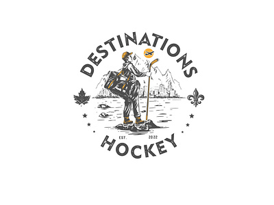 hockey vintage retro typography logo