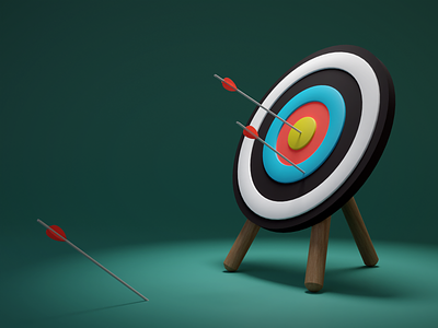 Target - 3D illustration for website 3d arrow arrows b3d blender exactly illustration render rendering target targeting