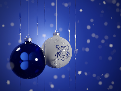 New Year Balls - 3D illustration 3d b3d blender blue branding decoration illustration new year new year ball render snowing tinsel