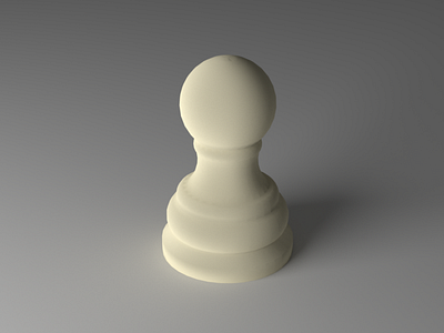Cream chess pawn from a chess set 3d blender cad design design engineer engineering freecad render rendering