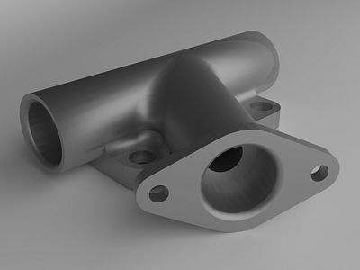 60° dual pipe connector 3d blender cad design design engineer engineering freecad render rendering