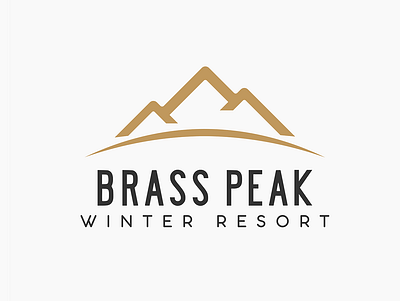 Daily logo challenge day 8/50. Ski mountain logo, Brass peak brand branding brass peak challenge daily logo challenge daily logo challenge day 8 design graphic design icon logo logo designer logo designers club logo designs logo new logo passion logo world mountains simple vector winter resort