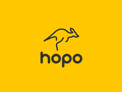Daily logo challenge day 19/50, Kangaroo logo, hopo!