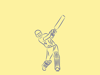 Cricket Player Playing Shot Illustration