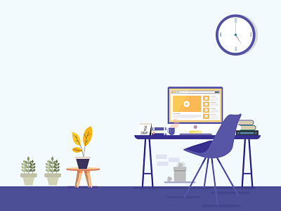 Office Desktop Illustration Design