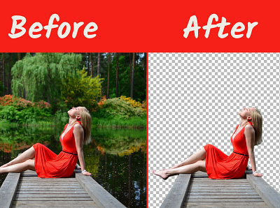 Background Removing background girl model photoshop red remove