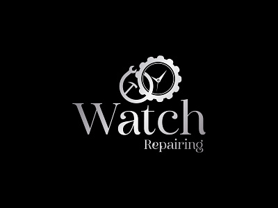 Watch Repairing Logo background brand branding classic fashion logo luxury nature repair repairing watch