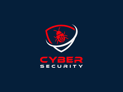 Cyber Security Shield with Bug Modern Logo background branding cyber data design graphic design illustration logo modern safety security tech vector