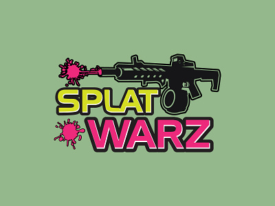 Splat Warz Gel Gun Logo Design Vector background game gaming gel gun illustration kid logo sports toy