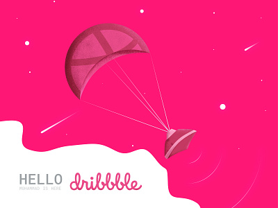 Hello Dribbble dribbble first hello hello dribbble hi illustration initial insight nasa start