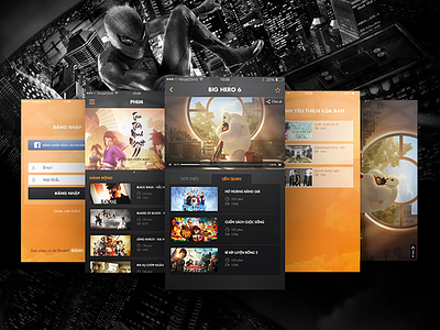 FPTPlay App - Redesign black facebook fpt marvel movie orange redesign tv online