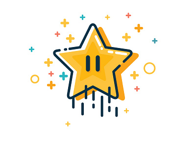 Super Star - Mario icon lucky mario star stroke vector