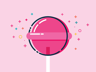 Lollipop icon illustration lollipop pink stroke vector