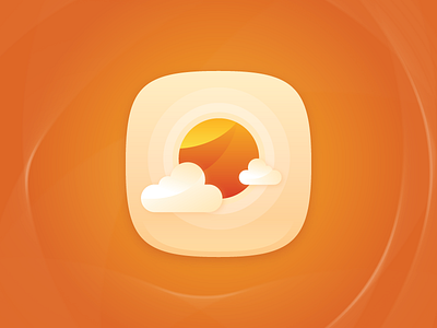 Weather App Icon - Daily UI challenge app challenge cloud color daily gradient icon illustration sun ui weather
