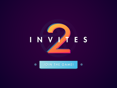 Dribbble Invite Giveaway colorful dribbble game giveaway gradient illustration invite