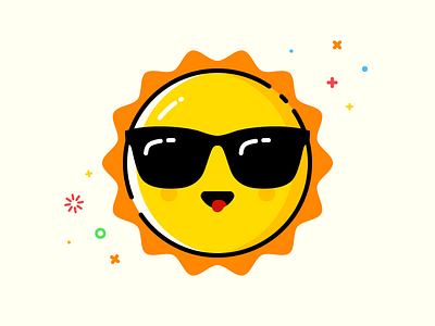 Sun character cute icon illustration summer sun