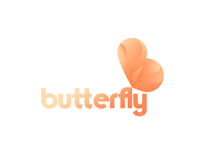 B - Butterfly butterfly gradient heart icon idea illustration letter logo wave