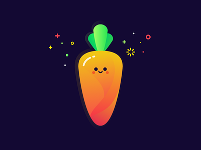 🥕 Carrot carrot cute gradient icon illustration logo orange vector