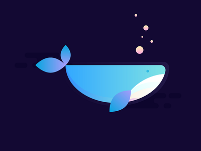 🐳 Whale cute gradient icon illustration vector water whale