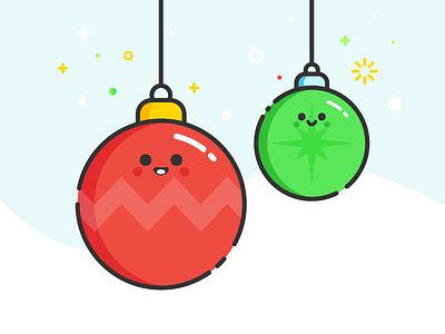 Christmas Ball ball character christmas cute holiday illustration sticker winter xmas