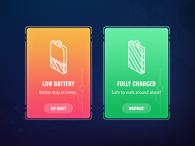 Flash Message - Battery battery charge color dailyui message notification popup