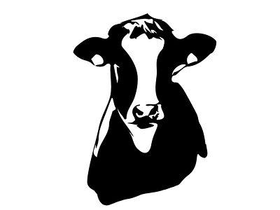 Cow Bust Silhouette Transparent clean concept cow dairy farm farm animal graphic design holstein icon illustration logo silhouette vector