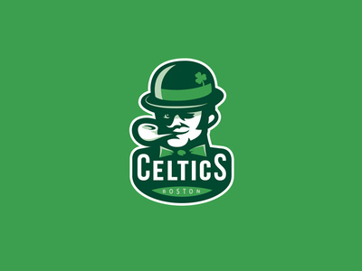 Boston Celtics concept basketball boston brand celtics leprechaun logo nba pipe sport